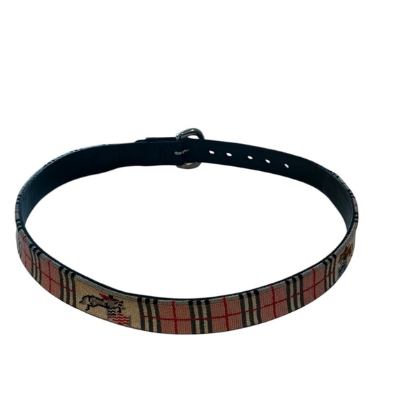 Vintage Equestrian Steeplechasing Needlepoint over Leather Belt main image 12